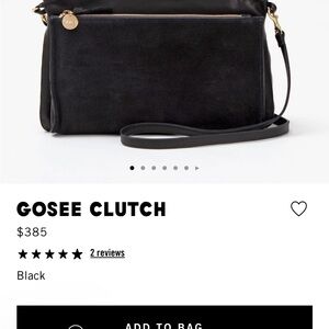 Clare V Black Leather and Suede  gosee clutch Crossbody Bag